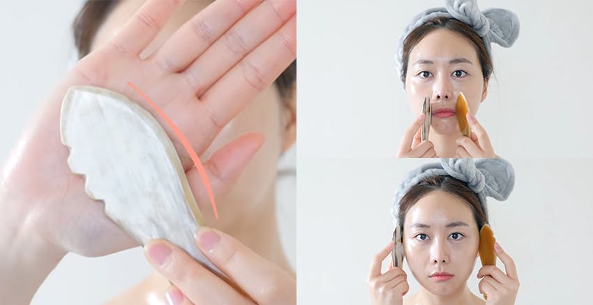 自己每天简单脸部刮痧手法视频截图教程,3分钟刮完让脸又小又亮