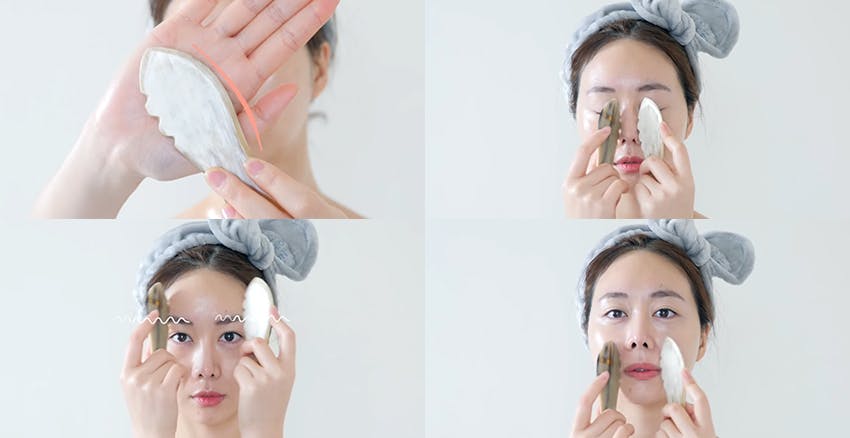 自己每天简单脸部刮痧手法视频截图教程,3分钟刮完让脸又小又亮